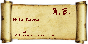 Mile Barna névjegykártya