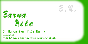 barna mile business card